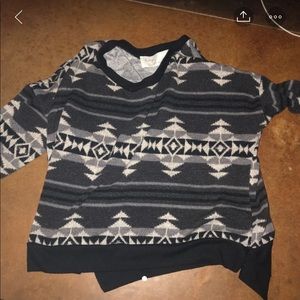 Tribal print cropped sweater